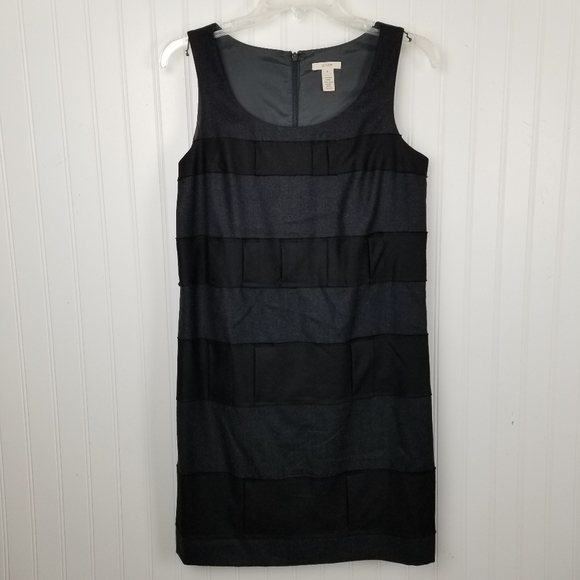 J Crew Size 2 Sleeveless Dress Black Scoop Neck Size 2 Wool Lined Scoop Neck - Picture 2 of 8